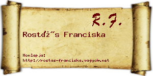 Rostás Franciska névjegykártya